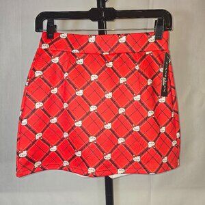 Red Hello Kitty Anime Style print Plaid Mini Skort